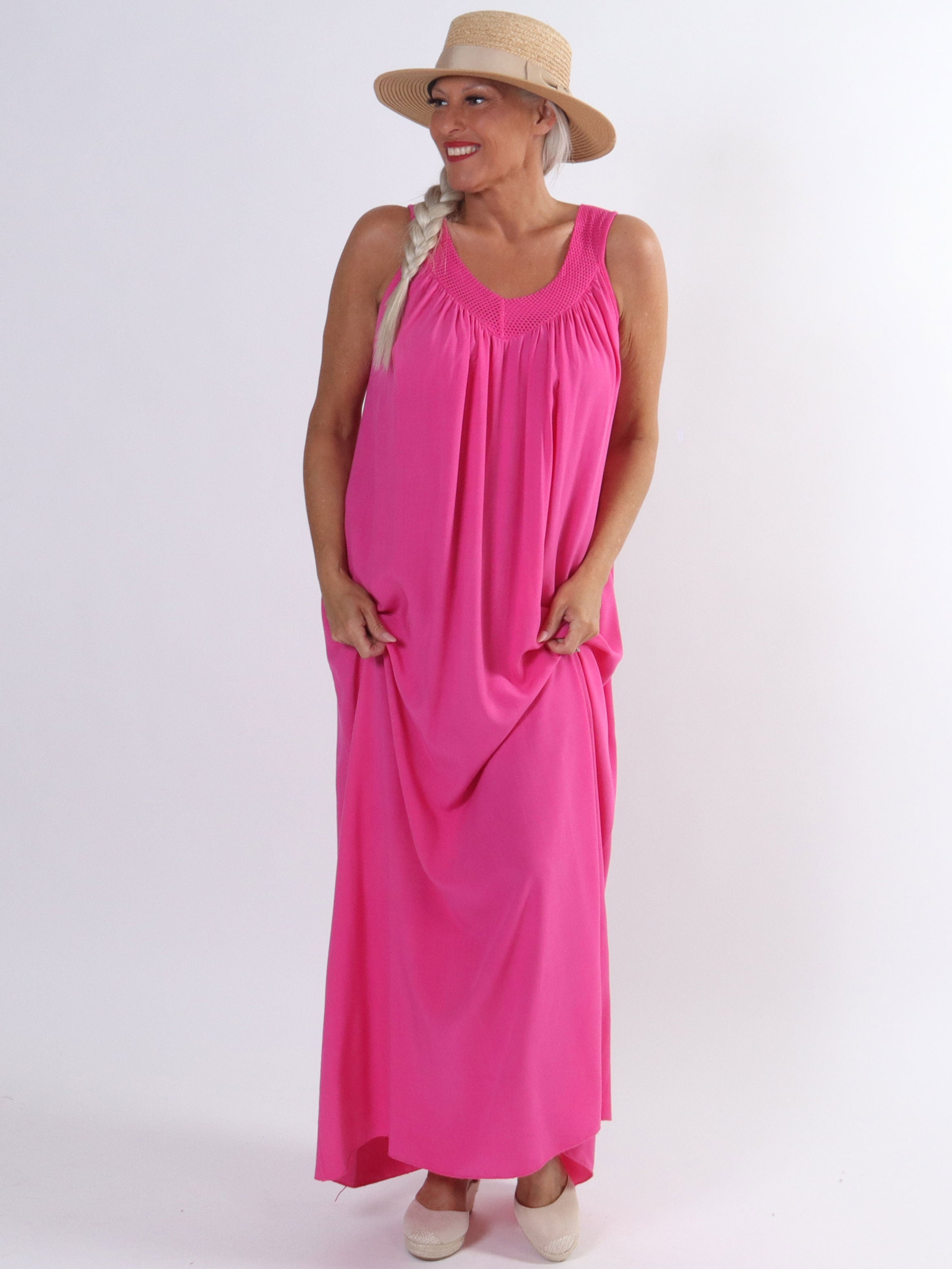 Arizona - Lang plus size sommerkjole med brede stropper